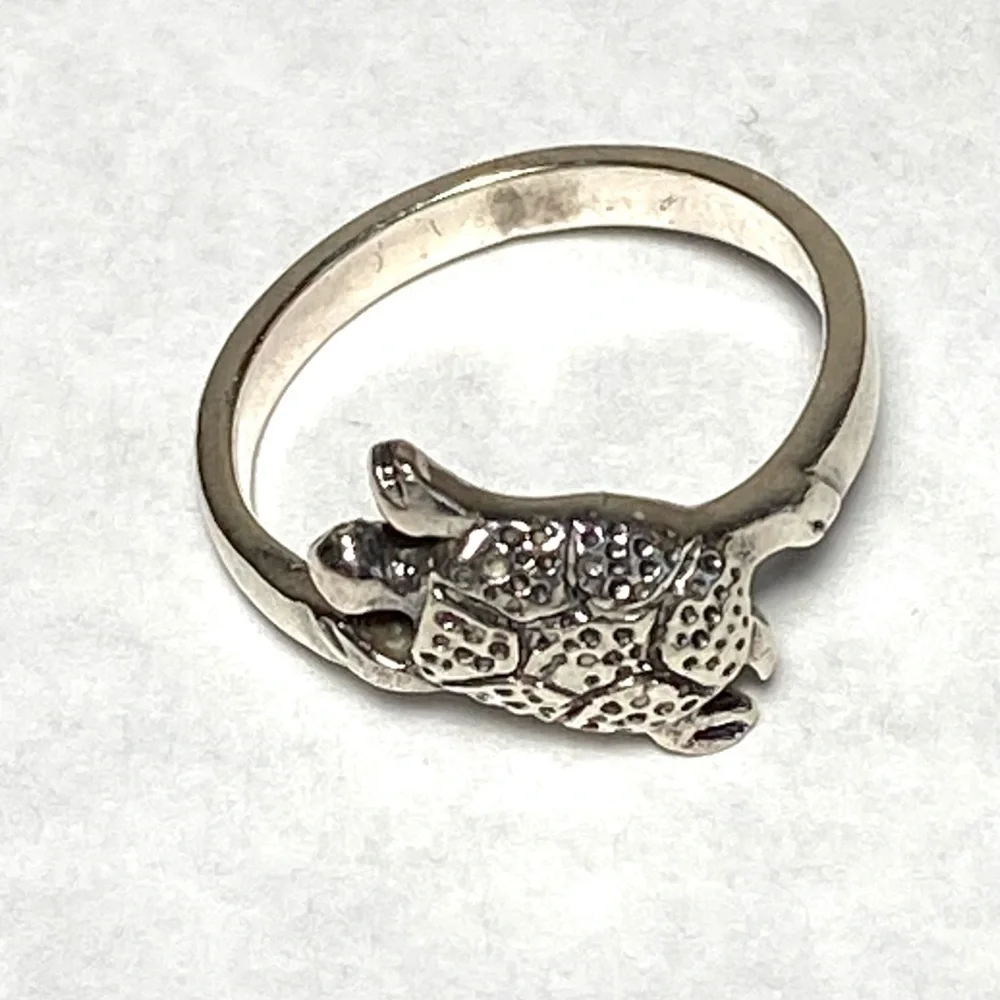 925 Sterling Silver Ring Turtle Artisan Size 7 3.84g
